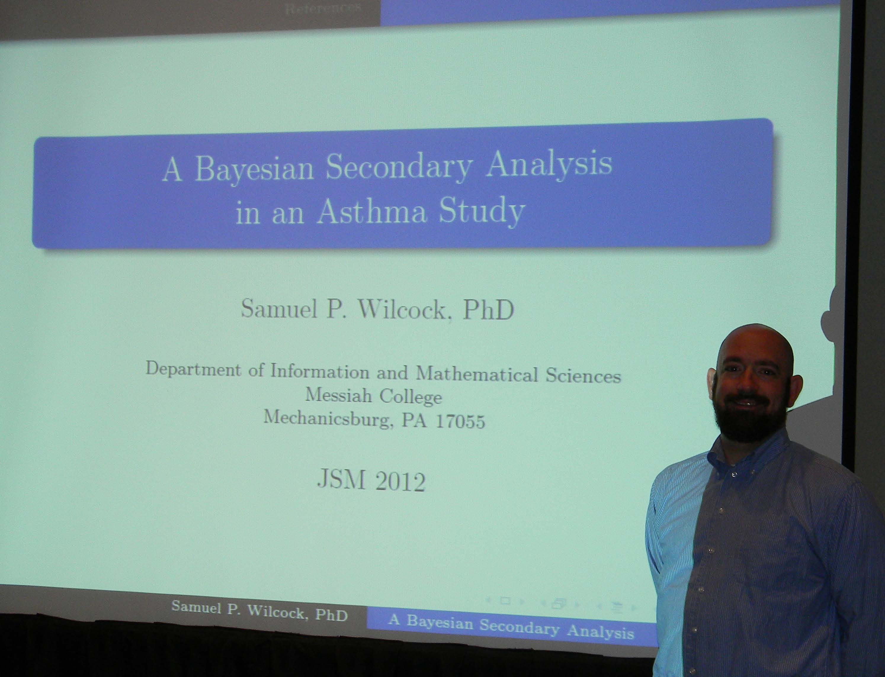 Dr. Wilcock at the Joint Statistical Meetings (JSM) 2012.